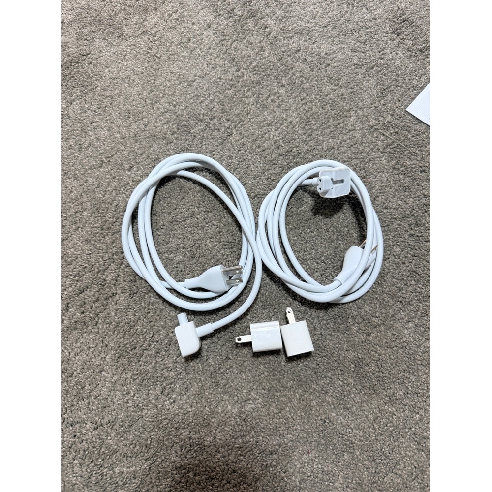Apple Power Adapter Lot 2 Extension Cables & 2 5W USB Wall Chargers A1385 White